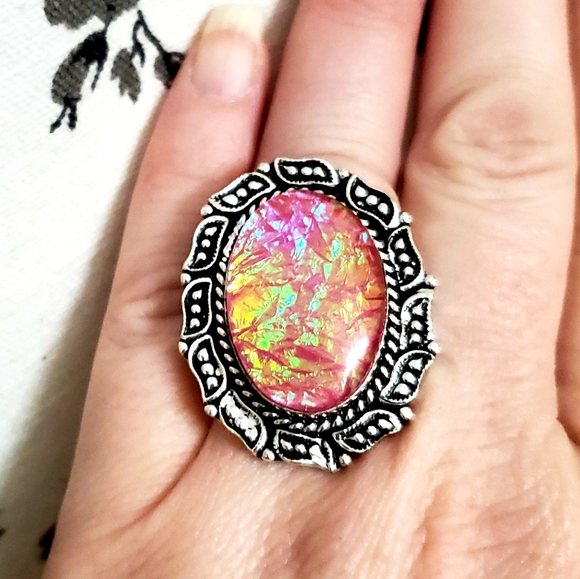 New Australian Triplet Opal 925 Silver Ring. - Picture 7 of 8